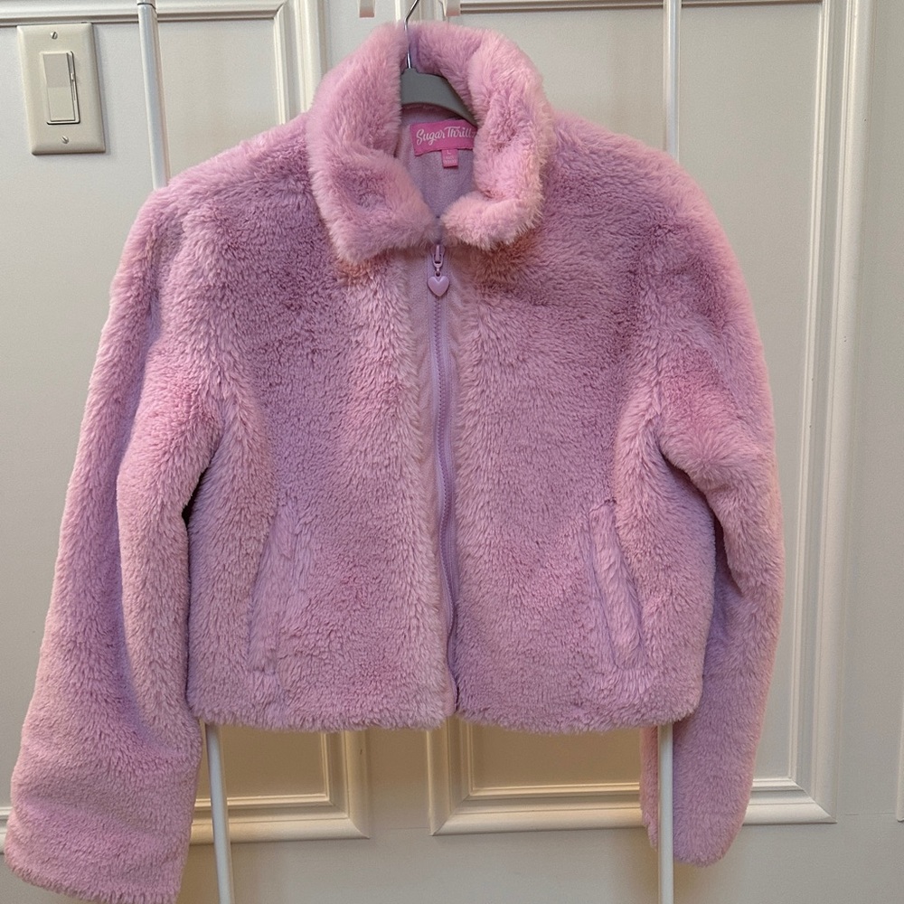 Sugar Thrillz Soft Pink Fuzzy Jacket